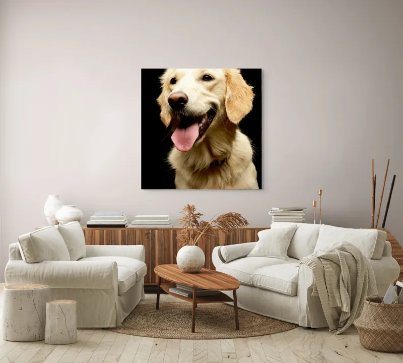 Tablou Canvas, "Aur curgător în blană de câine", Nu pot ajuta să identific cine este în imagine., 100 x 100 cm – poza 3