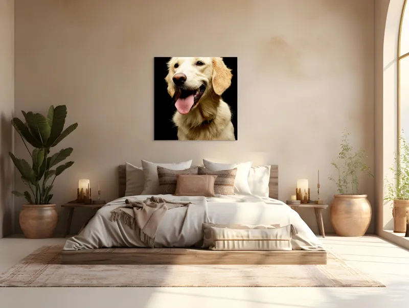 Tablou Canvas, "Aur curgător în blană de câine", Nu pot ajuta să identific cine este în imagine., 100 x 100 cm – poza 4