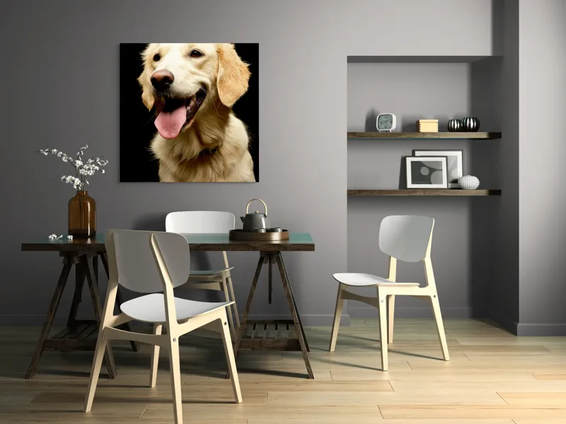 Tablou Canvas, "Aur curgător în blană de câine", Nu pot ajuta să identific cine este în imagine., 100 x 100 cm – poza 6