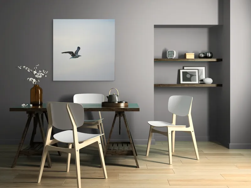 Tablou Canvas, "Pescăruș solitar în zbor lin", Zbor, Libertate, Cer, Pescăruș, Liniște, Vânt, Lumină, Infinit, Natură, Frumusețe, 100 x 100 cm – poza 6