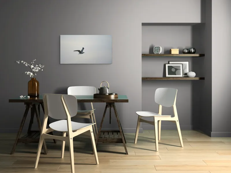 Tablou Canvas, "Pescăruș solitar în zbor lin", Zbor, Libertate, Cer, Pescăruș, Liniște, Vânt, Lumină, Infinit, Natură, Frumusețe, 90 x 50 cm – poza 3