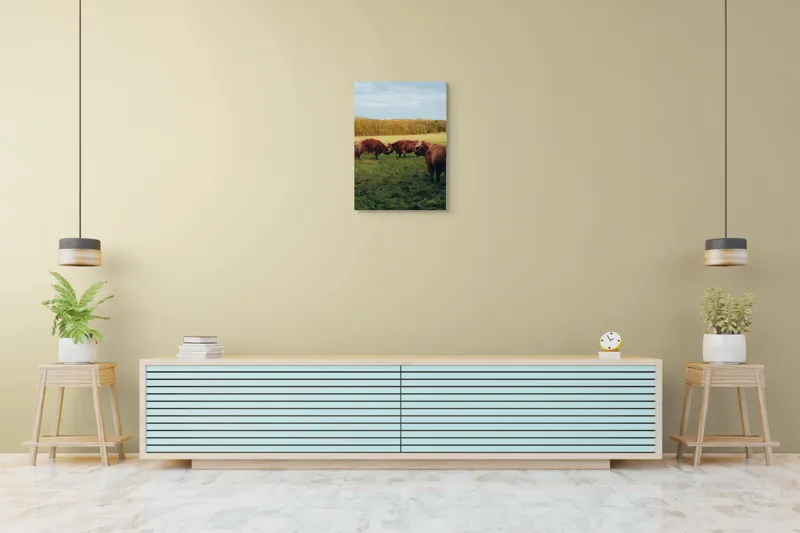 Tablou Canvas, "Taurii în pășunea de dimineață", I don't know., 50 x 70 cm – poza 6