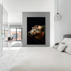 Tablou Canvas, "Hipopotamul în lumina crepusculară africana", 100 x 150 cm – poza 5