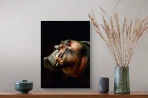 Tablou Canvas, "Hipopotamul în lumina crepusculară africana", 39 x 54 cm – poza 3