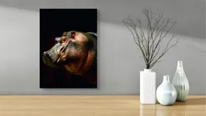 Tablou Canvas, "Hipopotamul în lumina crepusculară africana", 39 x 54 cm – poza 4