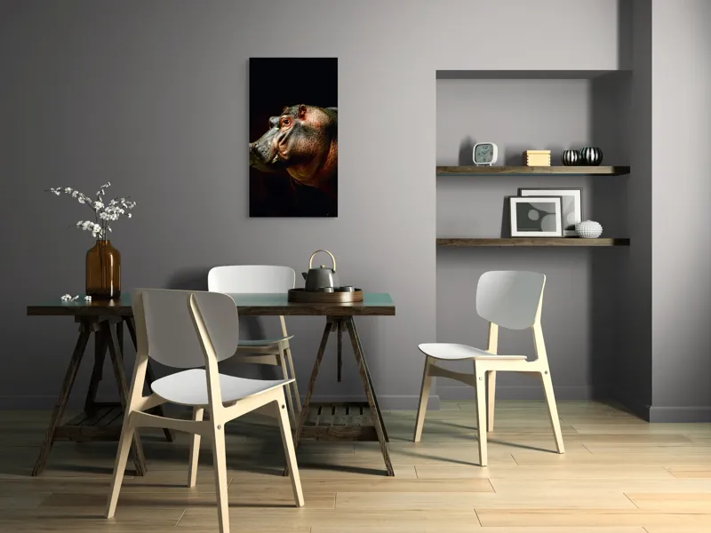 Tablou Canvas, "Hipopotamul în lumina crepusculară africana", 50 x 90 cm – poza 4