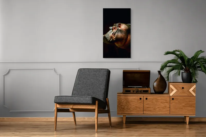 Tablou Canvas, "Hipopotamul în lumina crepusculară africana", 50 x 90 cm – poza 8