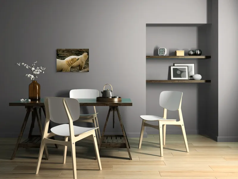 Tablou Canvas, "Ursii polari adulmecând vântul rece", Urs, Alb, Gheață, Frați, Blană, Nord, Habitat, Sălbatic, Prădător, Pădure, Frig, Aventură, 54 x 39 cm – poza 6