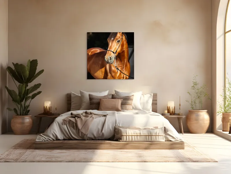 Tablou Canvas, "Calut nobil in lumina calda", 100 x 100 cm – poza 4