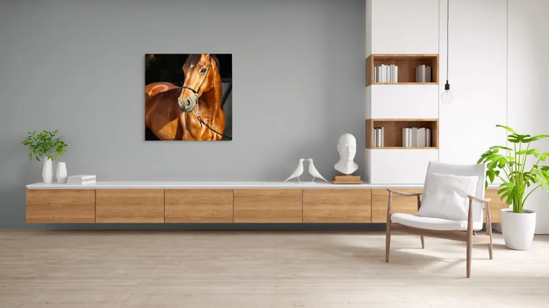 Tablou Canvas, "Calut nobil in lumina calda", 100 x 100 cm – poza 8