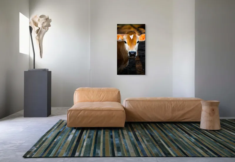 Tablou Canvas, "Vaca sub cerul dimineții aurii", 50 x 90 cm – poza 5