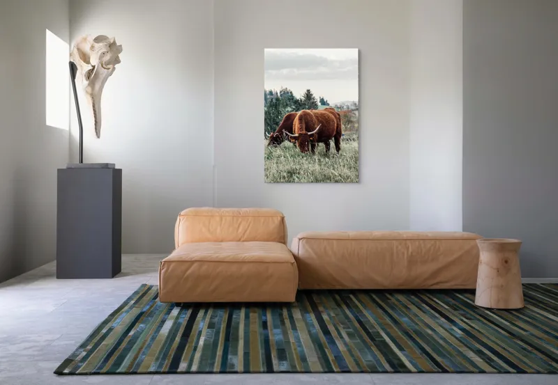 Tablou Canvas, "Bivoli păscând pe dealuri verzi", 70 x 100 cm – poza 7