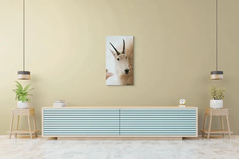 Tablou Canvas, "Capra montană în zăpadă imaculată", 50 x 90 cm – poza 6