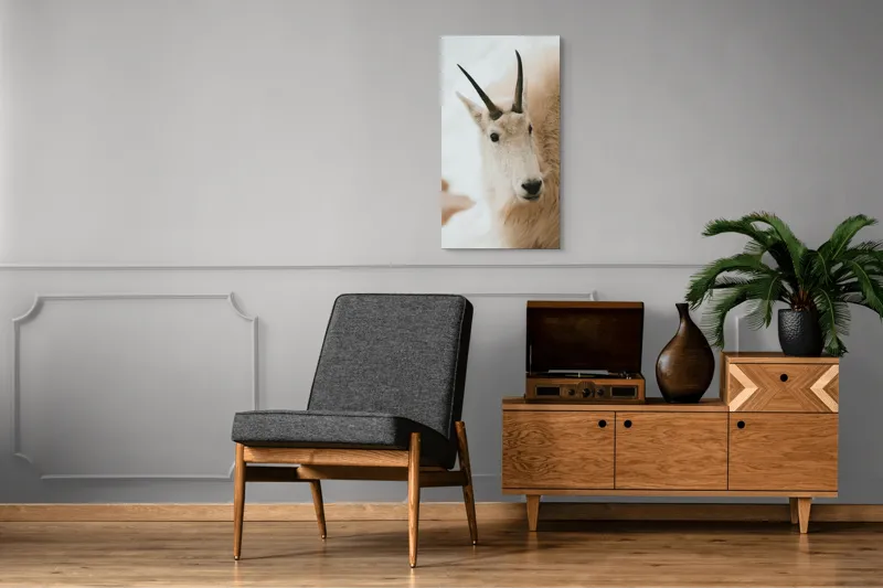 Tablou Canvas, "Capra montană în zăpadă imaculată", 50 x 90 cm – poza 8