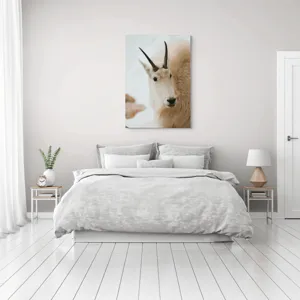 Tablou Canvas, "Capra montană în zăpadă imaculată", 70 x 100 cm – poza 3