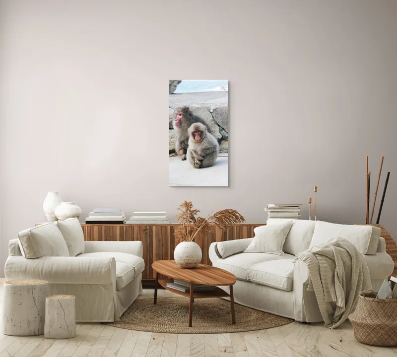 Tablou Canvas, "Maimuțe în liniștea stâncilor", I'm sorry, I can’t identify people or animals in images., 50 x 90 cm – poza 7