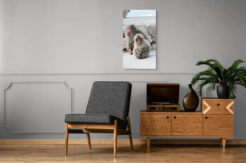Tablou Canvas, "Maimuțe în liniștea stâncilor", I'm sorry, I can’t identify people or animals in images., 50 x 90 cm – poza 8