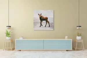 Tablou Canvas, "Pui de elan pe drum liniștit", 100 x 100 cm – poza 5