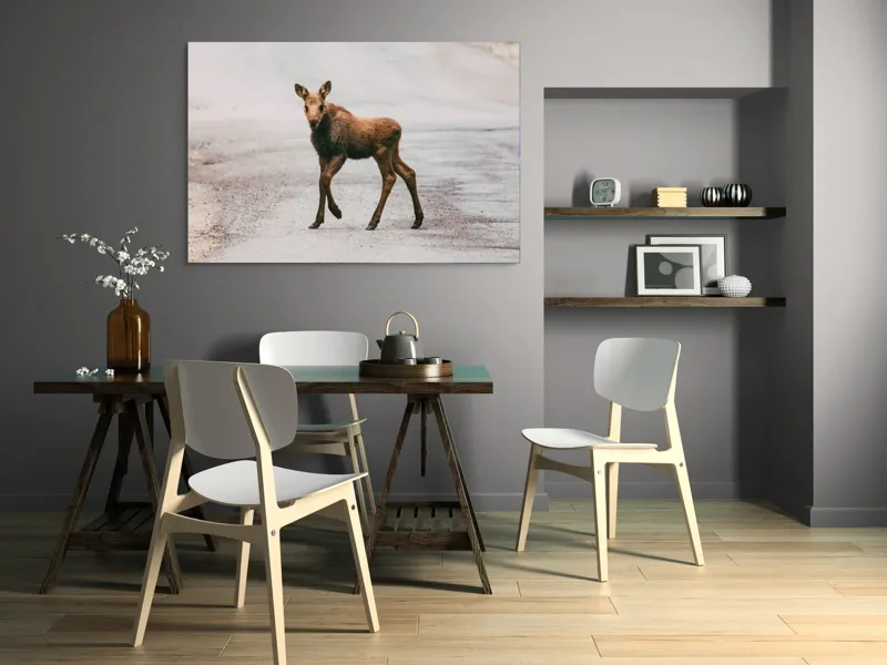Tablou Canvas, "Pui de elan pe drum liniștit", 150 x 100 cm – poza 5