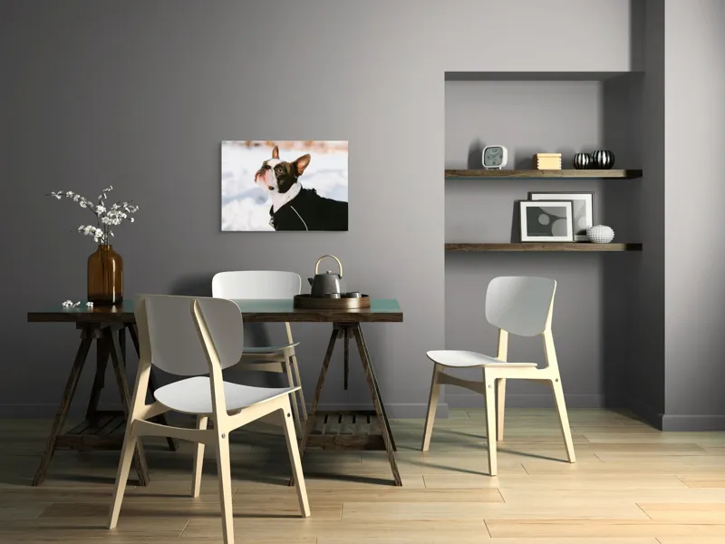 Tablou Canvas, "Câine în zăpadă privind cerul", 70 x 50 cm – poza 5