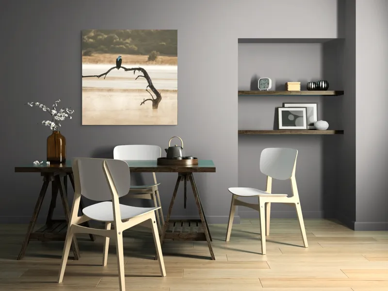 Tablou Canvas, "Vulturul solitar în zori de ceață", Pace, Singurătate, Frumusețe, Calm, Natură, Libertate, Răsărit, Reflecție, 100 x 100 cm – poza 6