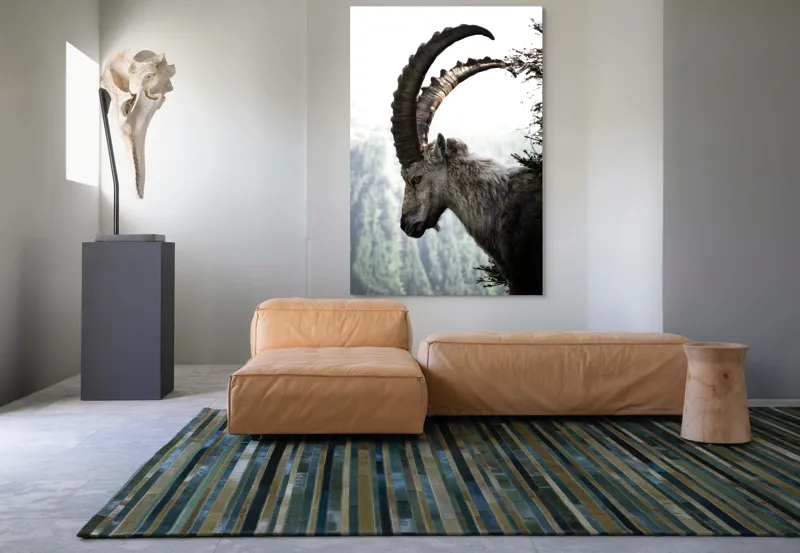 Tablou Canvas, "Capra neagră privind orizonturile montane", Majestic, Solitary, Alpine, Rugged, Watchful, Natural, 100 x 150 cm – poza 7