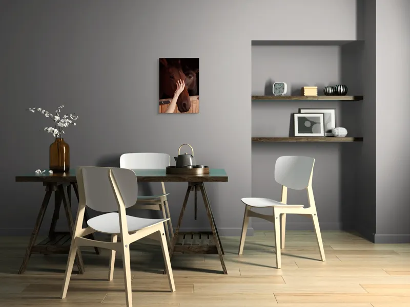 Tablou Canvas, "Mângâierea calului în lumina blândă", 39 x 54 cm – poza 7