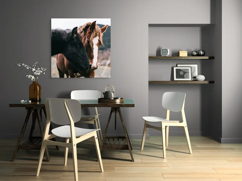 Tablou Canvas, "Prietenie de neclintit între cai", I don't know who they are., 100 x 100 cm – poza 6