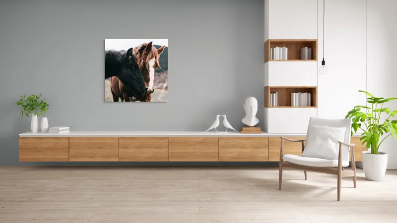 Tablou Canvas, "Prietenie de neclintit între cai", I don't know who they are., 100 x 100 cm – poza 8