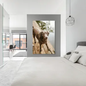 Tablou Canvas, "Câine ud pe malul lacului", 100 x 150 cm – poza 5