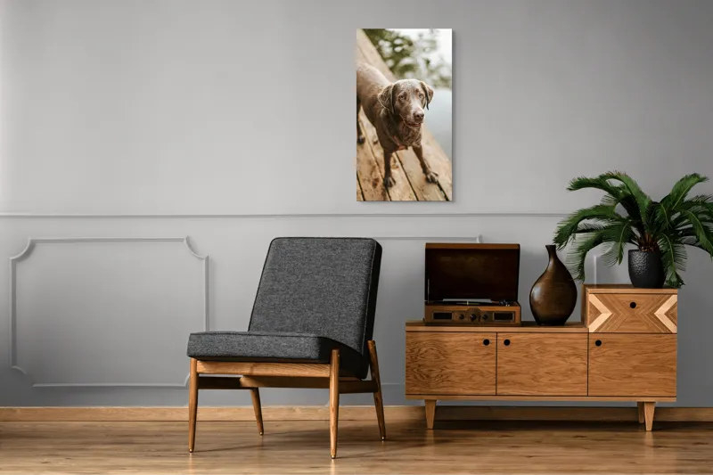 Tablou Canvas, "Câine ud pe malul lacului", 50 x 90 cm – poza 8