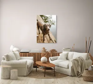 Tablou Canvas, "Câine ud pe malul lacului", 70 x 100 cm – poza 4