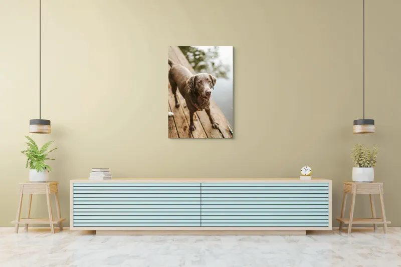 Tablou Canvas, "Câine ud pe malul lacului", 70 x 100 cm – poza 5