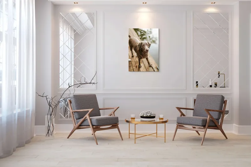 Tablou Canvas, "Câine ud pe malul lacului", 70 x 100 cm – poza 8