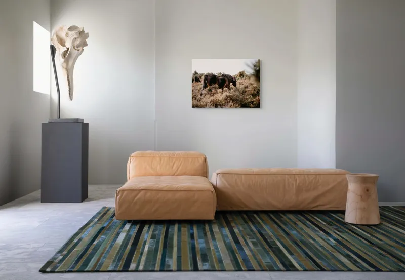 Tablou Canvas, "Cai sălbatici în peisaj natural", Cal, Natură, Vegetație, Sălbăticie, Peisaj, Frumusețe, Libertate, Serenitate, 70 x 50 cm – poza 8