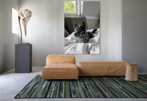 Tablou Canvas, "Căţelul albastru cu privire curioasă", 100 x 150 cm – poza 7
