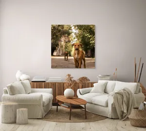 Tablou Canvas, "Cățeii exploratori ai pădurii verzi", 100 x 100 cm – poza 3