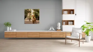 Tablou Canvas, "Cățeii exploratori ai pădurii verzi", 100 x 100 cm – poza 8