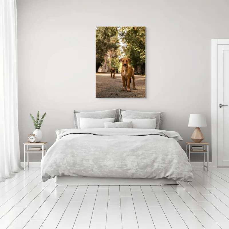 Tablou Canvas, "Cățeii exploratori ai pădurii verzi", Nu pot confirma identitatea persoanelor sau animalelor în imagini., 70 x 100 cm – poza 3