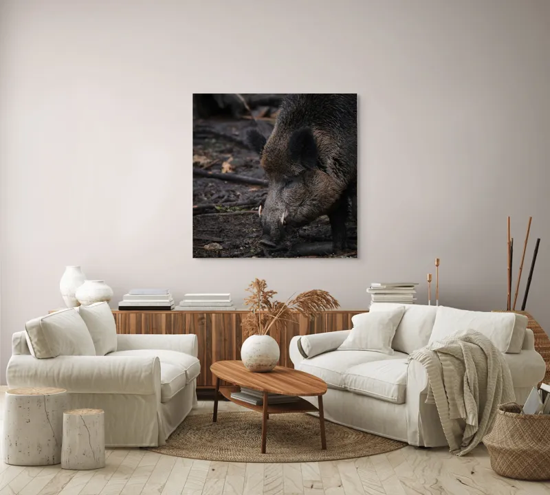 Tablou Canvas, "Mistreț în pădurea întunecată", 100 x 100 cm – poza 3