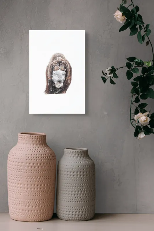 Tablou Canvas, "Bizamul în zăpada înghețată polară", Nu pot identifica persoana sau ființa din imagine., 26 x 39 cm – poza 6