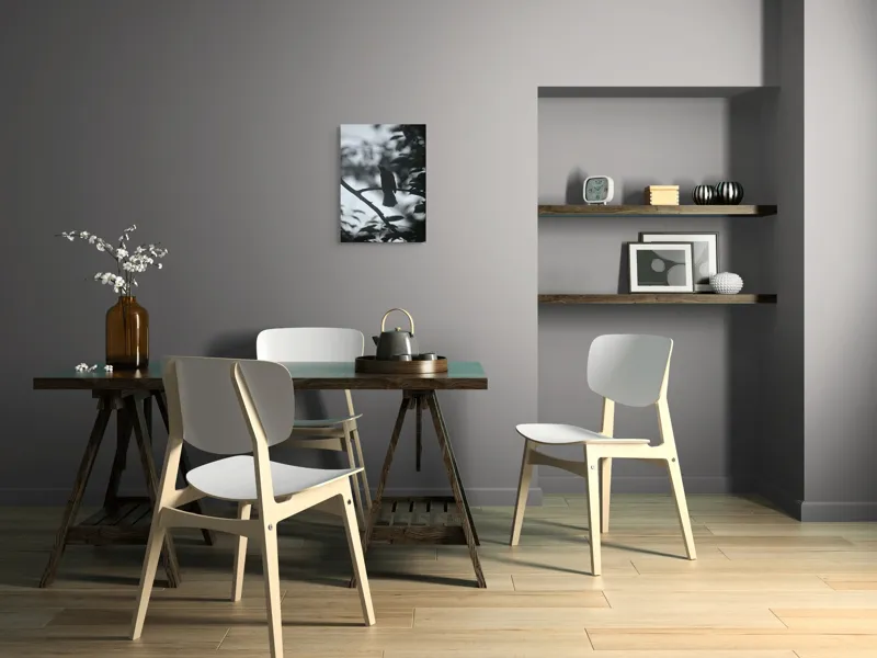 Tablou Canvas, "Pasăre cântând în amurgul pădurii", Pasăre, Cântătoare, Siluetă, Ramură, Frunze, Cer, Silențios, Natură, Întuneric, Contur., 39 x 54 cm – poza 7