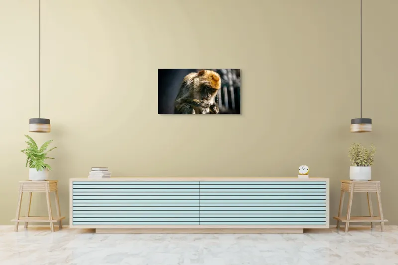 Tablou Canvas, "Maimuță contemplând liniștea în natură", 90 x 50 cm – poza 5