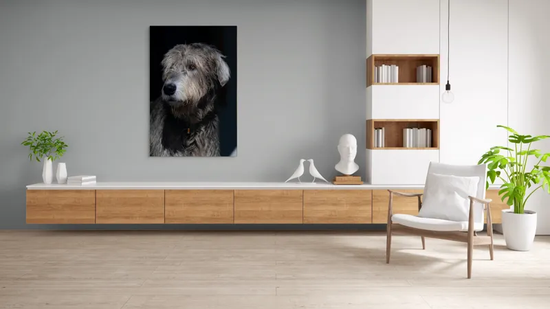 Tablou Canvas, "Privirea contemplativă a câinelui în umbră", 100 x 150 cm – poza 8