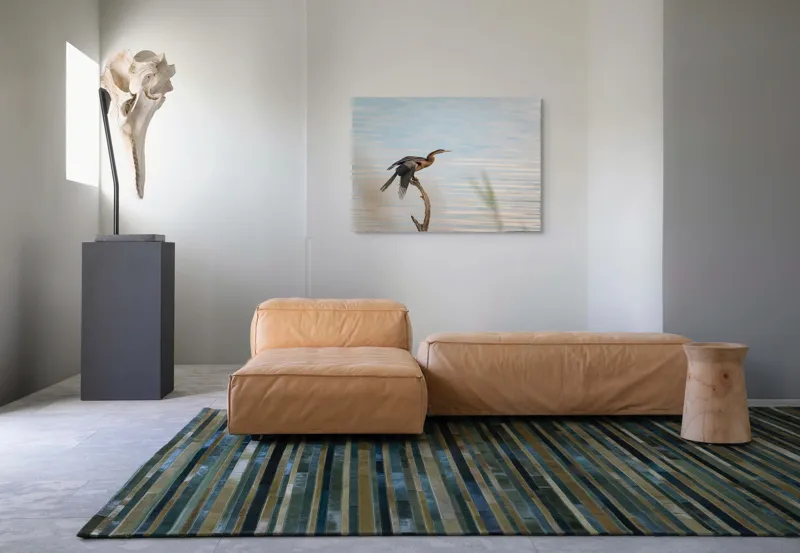 Tablou Canvas, "Pasărea pe crenguța solitară", Pasăre, Apă, Ramură, Aripi, Cer, Liniște, 100 x 70 cm – poza 7