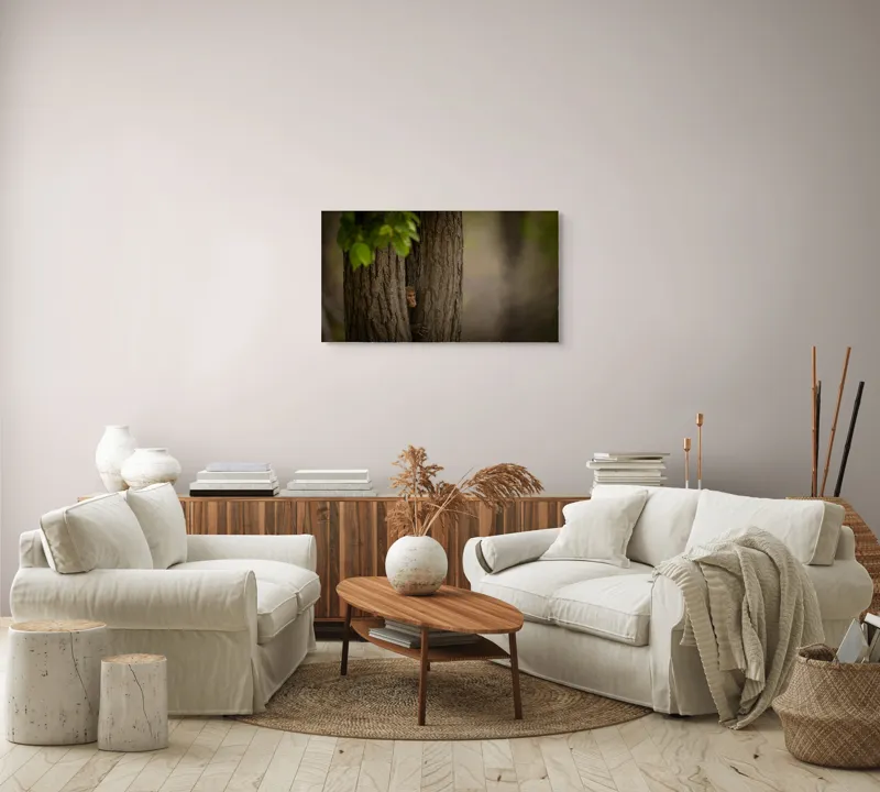Tablou Canvas, "Maimuța ascunsă între copaci verzi", 90 x 50 cm – poza 4