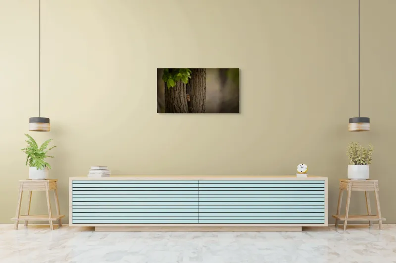 Tablou Canvas, "Maimuța ascunsă între copaci verzi", 90 x 50 cm – poza 5