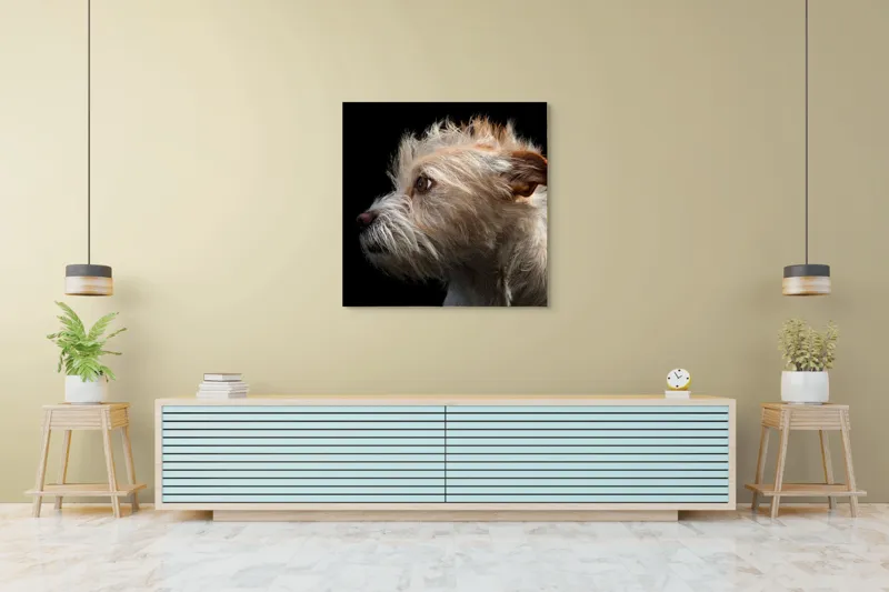 Tablou Canvas, "Portretul unui câine visător", 100 x 100 cm – poza 5