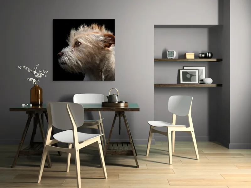 Tablou Canvas, "Portretul unui câine visător", 100 x 100 cm – poza 6