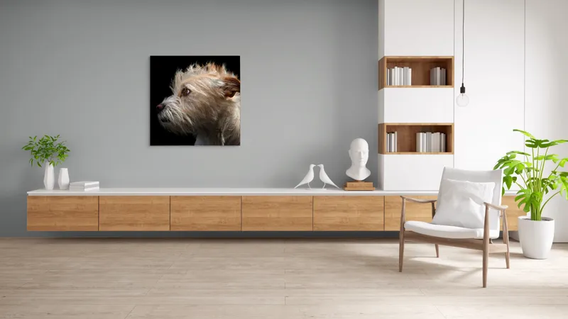 Tablou Canvas, "Portretul unui câine visător", 100 x 100 cm – poza 8